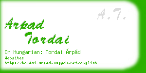 arpad tordai business card
