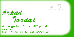 arpad tordai business card